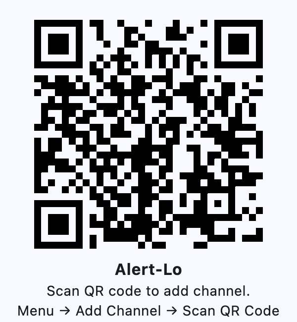 QR code per raggiungere il canale Alert-Lo